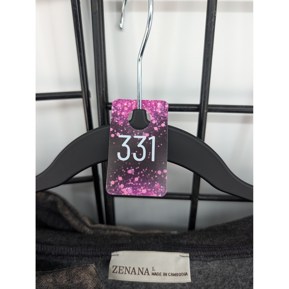 Zenana Hoodie Women Large Gray Acid Wash Snap Henley Pullover OTW-4556Y - Picture 5 of 5